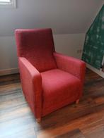 Rode lounge stoel/ fauteuil, Huis en Inrichting, Ophalen, Gebruikt, Eenpersoons, Minder dan 75 cm
