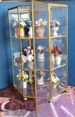 Franklin Mint vitrinekastje met miniatuur bloemen porselein, Ophalen, Zo goed als nieuw, Binnen