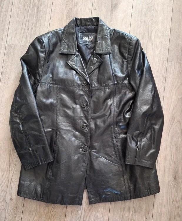 Saki leren damesjas zwart maat 46, Kleding | Dames, Jassen | Winter, Zo goed als nieuw, Maat 46/48 (XL) of groter, Zwart, Ophalen of Verzenden