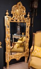 Grote vergulde spiegel, Antiek en Kunst, Ophalen, Rechthoekig