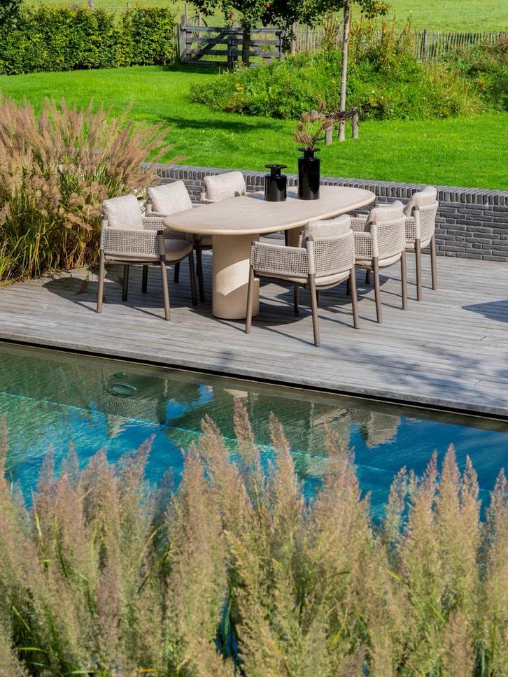 4SO Savanne/Hampton 6-persoons ovale tuinset 240x105 cm, Tuin en Terras, Tuinmeubel-accessoires, Nieuw, Ophalen of Verzenden