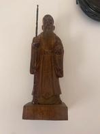 Houten beeld ( chinese wijzeman ) +-  80 jaar oud., Antiek en Kunst, Ophalen of Verzenden