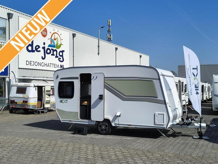 NEXT 380 -lichtgewicht-, Caravans en Kamperen, Caravans, tot en met 3, Treinzit, Overige merken, Frans bed, Overige typen, 4 tot 5 meter