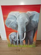 Schilderij Olifant, Overige typen, Ophalen of Verzenden, Zo goed als nieuw, 75 cm of meer