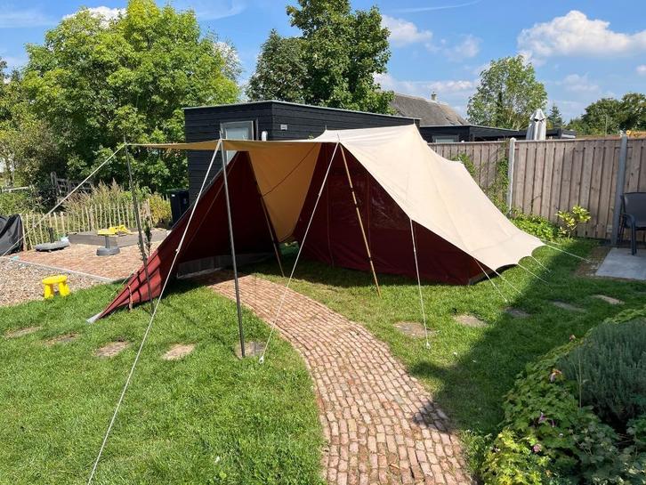 De waard tent Papegaaiduiker + bagagewagen Saris Speedy, Caravans en Kamperen, Tenten, tot en met 4, Gebruikt, Ophalen