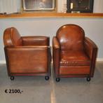 Art Deco schapenleren fauteuils en banken, Ophalen of Verzenden, Zo goed als nieuw, 50 tot 75 cm, Leer