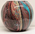 vaas gegoten uniek epoxy pouring art kunst  bolvaas, Overige kleuren, Ophalen of Verzenden, Minder dan 50 cm, Glas