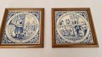 2 oude tegeltjes kaasmarkt en melkvrouwtje, Antiek en Kunst, Antiek | Wandborden en Tegels, Ophalen of Verzenden