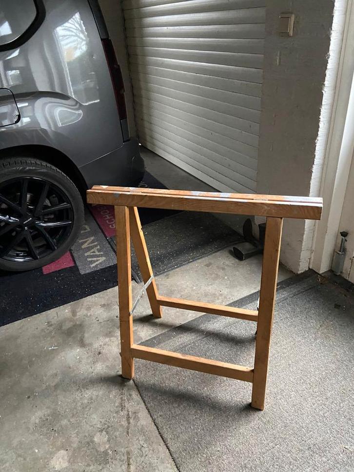 Houten Schragen - Inklapbaar - Klussen, Doe-het-zelf en Verbouw, Werkbanken, Gebruikt, Minder dan 70 cm, Inklapbaar, Ophalen