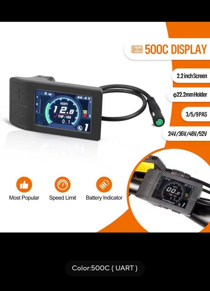 Fatbike LCD Display - 500C Model, Fietsen en Brommers, Fietsonderdelen, Nieuw, Algemeen, Overige typen, Ophalen of Verzenden