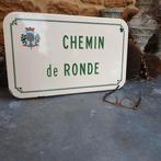 Franse vintage emaille straatnaambord "chemin de ronde", Ophalen of Verzenden