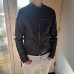 Lederen jack,maat S, zwart met rode voering, Kleding | Heren, Ophalen of Verzenden, Zo goed als nieuw, Zwart