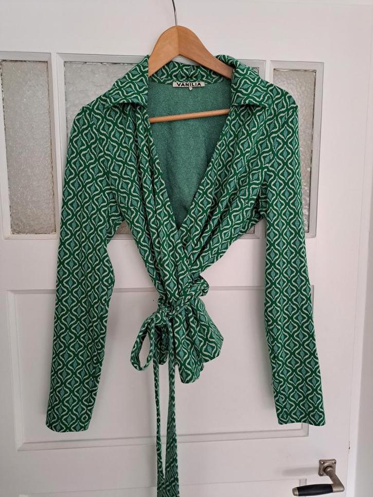 Vanilia Wikkel Top & Retro Broek - Maat 40, Kleding | Dames, Jumpsuits, Zo goed als nieuw, Maat 38/40 (M), Groen, Ophalen of Verzenden