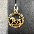 Gouden Hanger | 14k | 1,6g | Sterrenbeeld Leeuw rond| 397364, Gebruikt, Overige voorstellingen, Ophalen of Verzenden, Goud