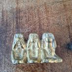 Bronzen beeldje: Drie Wijze Apen horen zien en zwijgen, Antiek en Kunst, Ophalen of Verzenden