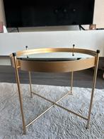 Glazen bijzettafel, Huis en Inrichting, Tafels | Bijzettafels, Ophalen, Minder dan 45 cm, Minder dan 55 cm, Gebruikt