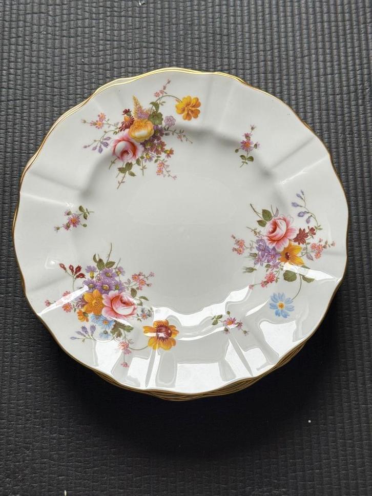 Engelse porseleinen dinner borden Derby Posies, Antiek en Kunst, Antiek | Servies los, Ophalen of Verzenden