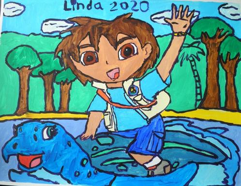 Schilderij santiago en de zeeschildpad  20, Antiek en Kunst, Kunst | Schilderijen | Modern, Ophalen of Verzenden