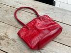 Prachtige rode leren handtas, Ophalen, Zo goed als nieuw, Rood, Handtas