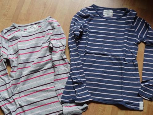 2 gestreepte longsleeves mt 146/152, Kinderen en Baby's, Kinderkleding | Maat 152, Gebruikt, Meisje, Shirt of Longsleeve, Ophalen of Verzenden