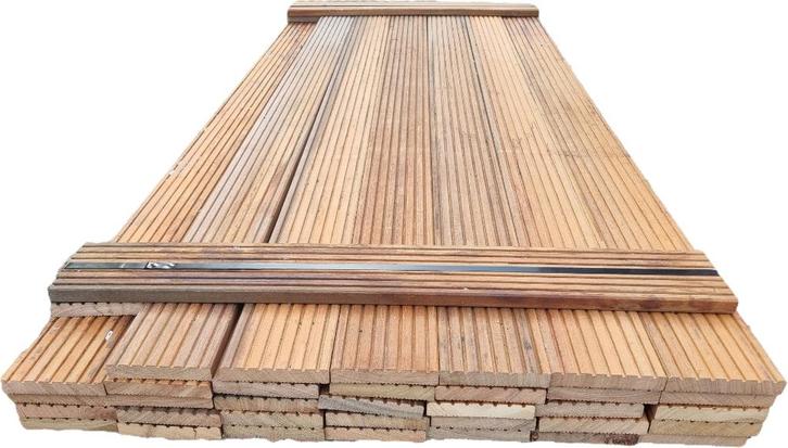 34 Hardhouten profielplanken 25x140 mm - nr: HP430, Tuin en Terras, Terrasdelen en Vlonders, Nieuw, Hout, Ophalen