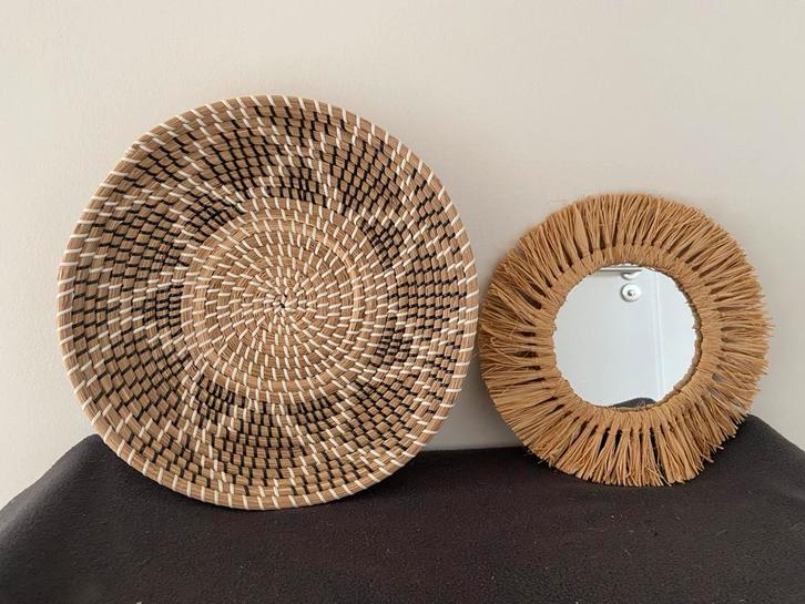 Marokkaanse mand en spiegel - Zo goed als nieuw!, Huis en Inrichting, Woonaccessoires | Spiegels, Zo goed als nieuw, Minder dan 50 cm