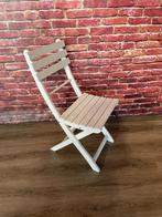 Witte houten stoel, Inklapbaar, Zo goed als nieuw, Hout, Ophalen