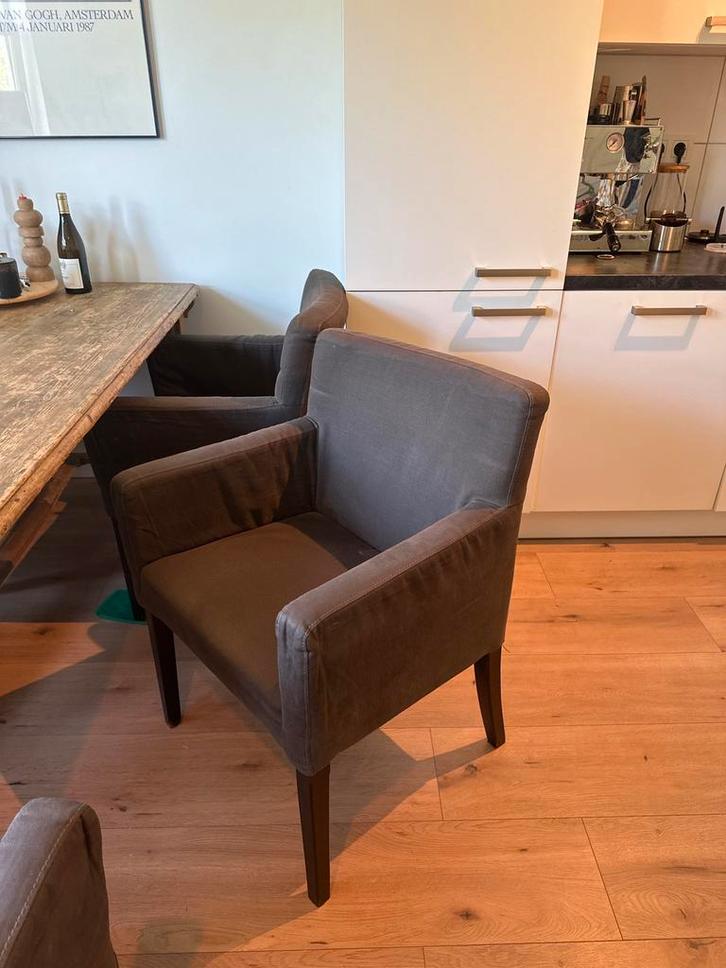 6 eettafel stoelen, Huis en Inrichting, Stoelen, Zo goed als nieuw, Grijs, Ophalen