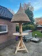 Statafel met rieten dak - Op maat gemaakt!, Tuin en Terras, Ophalen of Verzenden, Nieuw, Rond, Hout