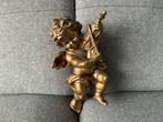 Gouden Engelenbeeld met Viool, Ophalen of Verzenden, Zo goed als nieuw, Kunststof, Engelenbeeld