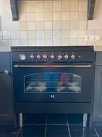 Gasfornuis 90cm nostalgische look met elektrische oven, 60 cm of meer, 5 kookzones of meer, Vrijstaand, 85 tot 90 cm