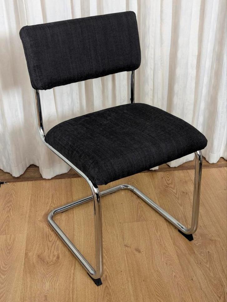 Buisframestoel Gispen Zuiver stijl, Huis en Inrichting, Stoelen, Zo goed als nieuw, Eén, Metaal, Stof, Zwart, Ophalen