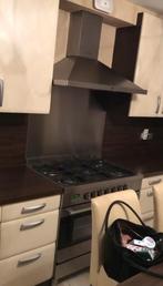 Etna RVS Gasfornuis 90 cm 5 pits met Oven & Afzuigkap, Ophalen, Gebruikt, Hete lucht, Vrijstaand