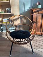 Vintage Rotan Stoel met Kussen, Ophalen, Gebruikt, Rotan