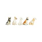 Vintage Set van 5 Honden Porselein Beeldjes Figuurtjes 9cm, Antiek en Kunst, Antiek | Porselein, Ophalen of Verzenden