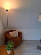 * KOOPJE Grijze vloerlamp met schakelaar en glazen kap, Ophalen, Gebruikt, 150 tot 200 cm