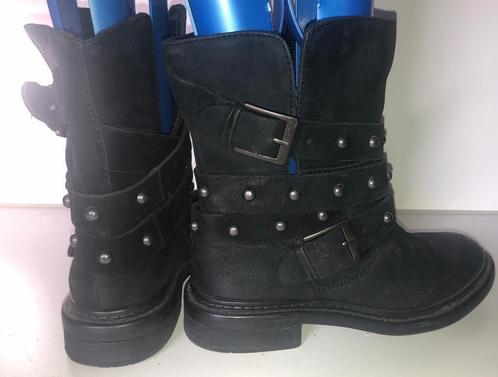 SPM Stoere zwarte leren enkellaarzen mt 37, Kleding | Dames, Schoenen, Zo goed als nieuw, Lage of Enkellaarzen, Zwart, Ophalen of Verzenden