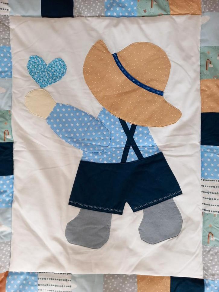 Handgemaakte boxkleed, Kinderen en Baby's, Kinderkamer | Beddengoed, Zo goed als nieuw, Deken of Dekbed, Wit, Jongetje of Meisje