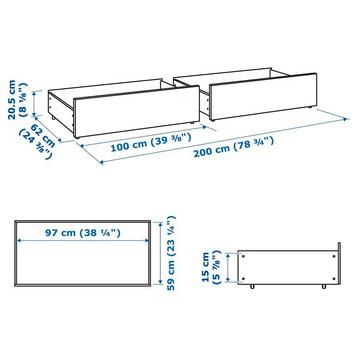 Ikea MALM Bedlades Wit 200cm (4 stuks) beschikbaar voor biedingen