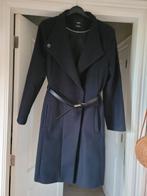 Donkerblauwe mantel jas mango mt l 40 42, Kleding | Dames, Jassen | Winter, Mango, Blauw, Maat 42/44 (L), Ophalen of Verzenden