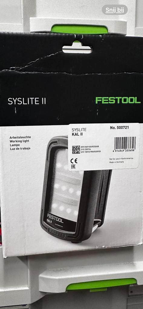 Festool Syslite II KAL II Lamp, Doe-het-zelf en Verbouw, Bouwverlichting, Nieuw, Lamp, Minder dan 50 watt, Ophalen of Verzenden