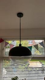 Hanglamp zwart met glas, Huis en Inrichting, Ophalen, Zo goed als nieuw, Glas, Minder dan 50 cm