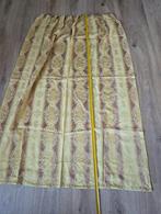 Vintage gordijn – dikke kwaliteit – geel/bruin barok patroon, Gebruikt, 100 tot 150 cm, Crème, Vintage