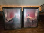 Schilderijen Set: Man & Vrouw aan de Bar, Antiek en Kunst, Ophalen of Verzenden