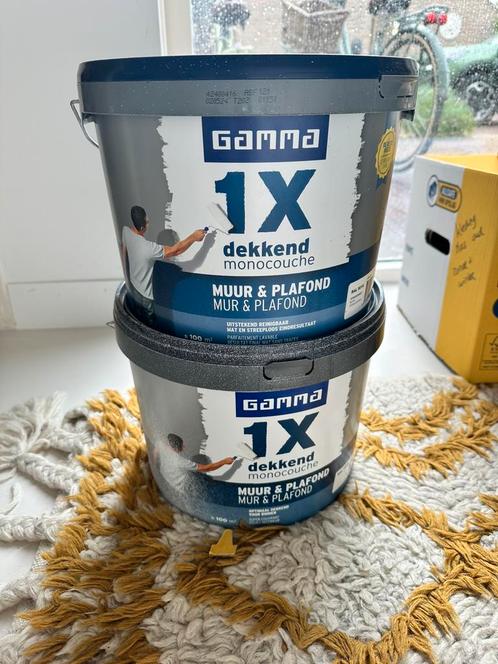 Muur & Plafond verf 2 x 100 m2 (20 liter), Doe-het-zelf en Verbouw, Verf, Beits en Lak, Nieuw, Verf, Wit, Ophalen