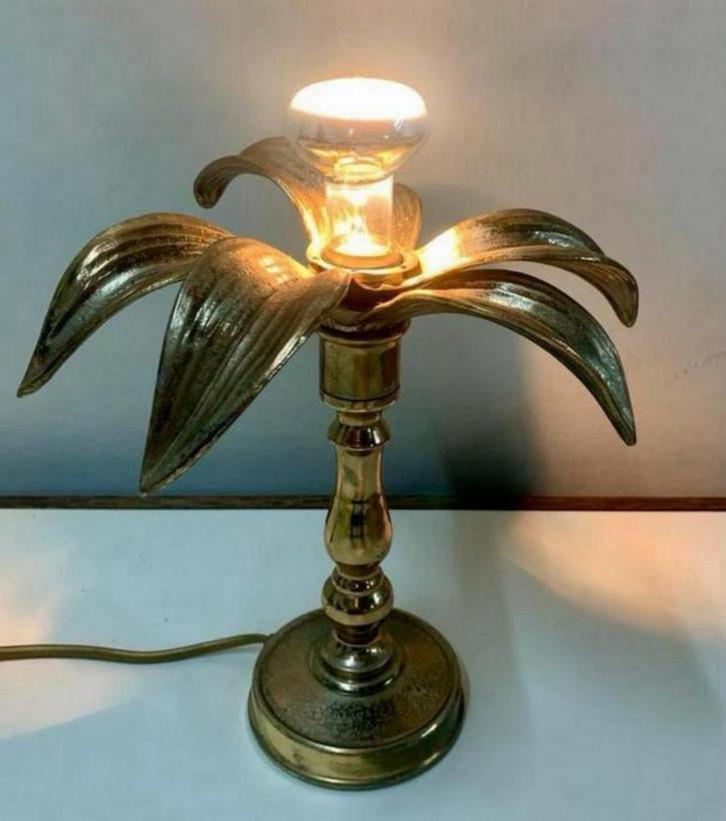 Vintage Massive Tafellamp – Bloemdesign – België jaren ’70, Huis en Inrichting, Lampen | Tafellampen, Zo goed als nieuw, Minder dan 50 cm