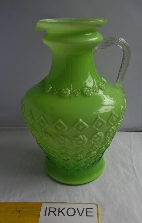 GROTE GLAZEN KAN BEWERKT! * Appelgroen *, Antiek en Kunst, Antiek | Glas en Kristal, Verzenden