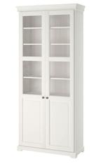 Ikea Liatorp boekenkast met glazen deuren, Met deur(en), 200 cm of meer, 25 tot 50 cm, Glas