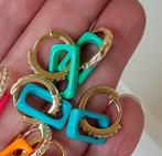 Goudkleurige Hoops met Zirkonia steentjes Oorbellen, Met kristal, Overige materialen, Hangers, Verzenden