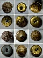 Diverse knopen (pre) WW2, Verzamelen, Ophalen, Landmacht, Nederland, Embleem of Badge